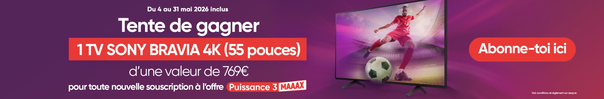 Tente de gagner 1 TV SONY BRAVIA 4K